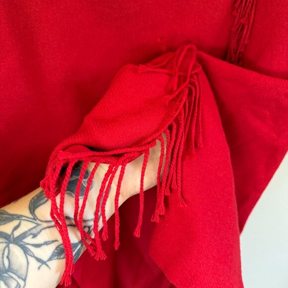 Talbots Wool Blend Wrap Red Tassel Button Detail Pencil Skirt Plus Size 14 - Picture 5 of 10